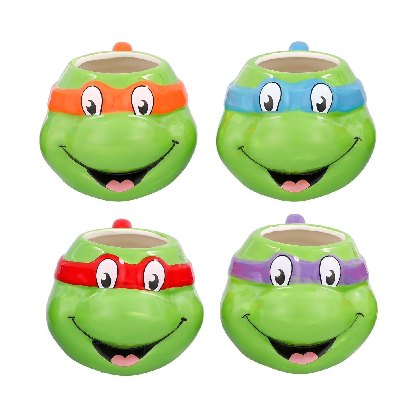 Teenage Mutant Ninja Turtles 4-Piece Sculpted Ceramic Mug Set | 23 Ounces