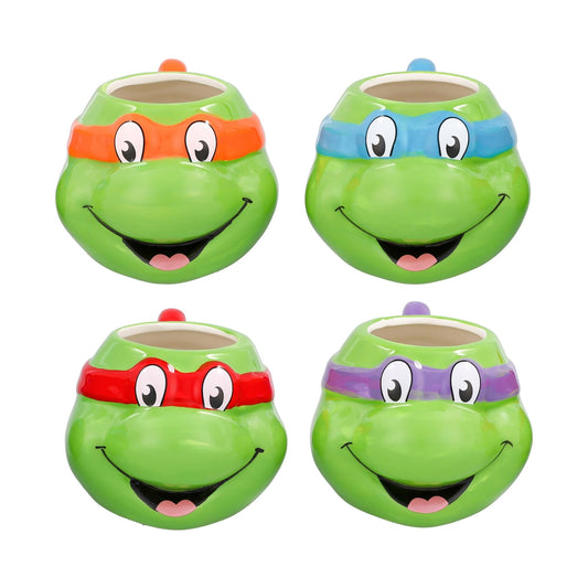 Teenage Mutant Ninja Turtles 4-Piece Sculpted Ceramic Mug Set | 23 Ounces