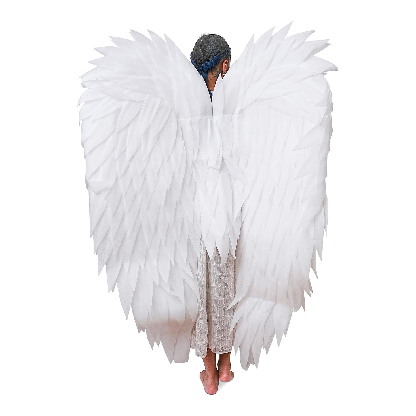 White Full Length Angel Wings Adult Costume Accessory