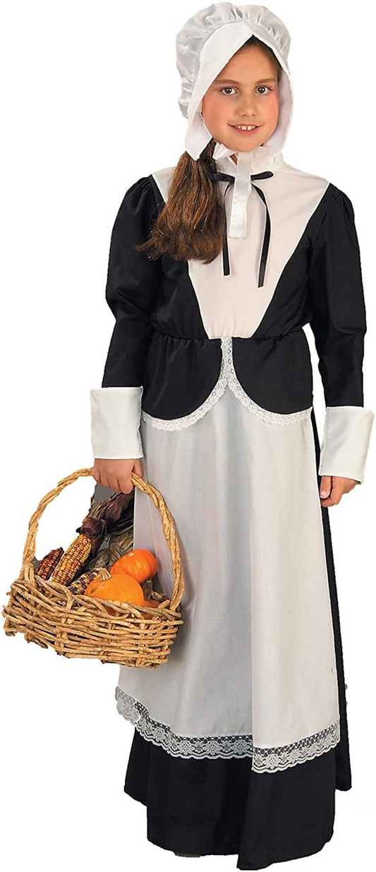 Thanksgiving Pilgrim Girl Costume Child Medium