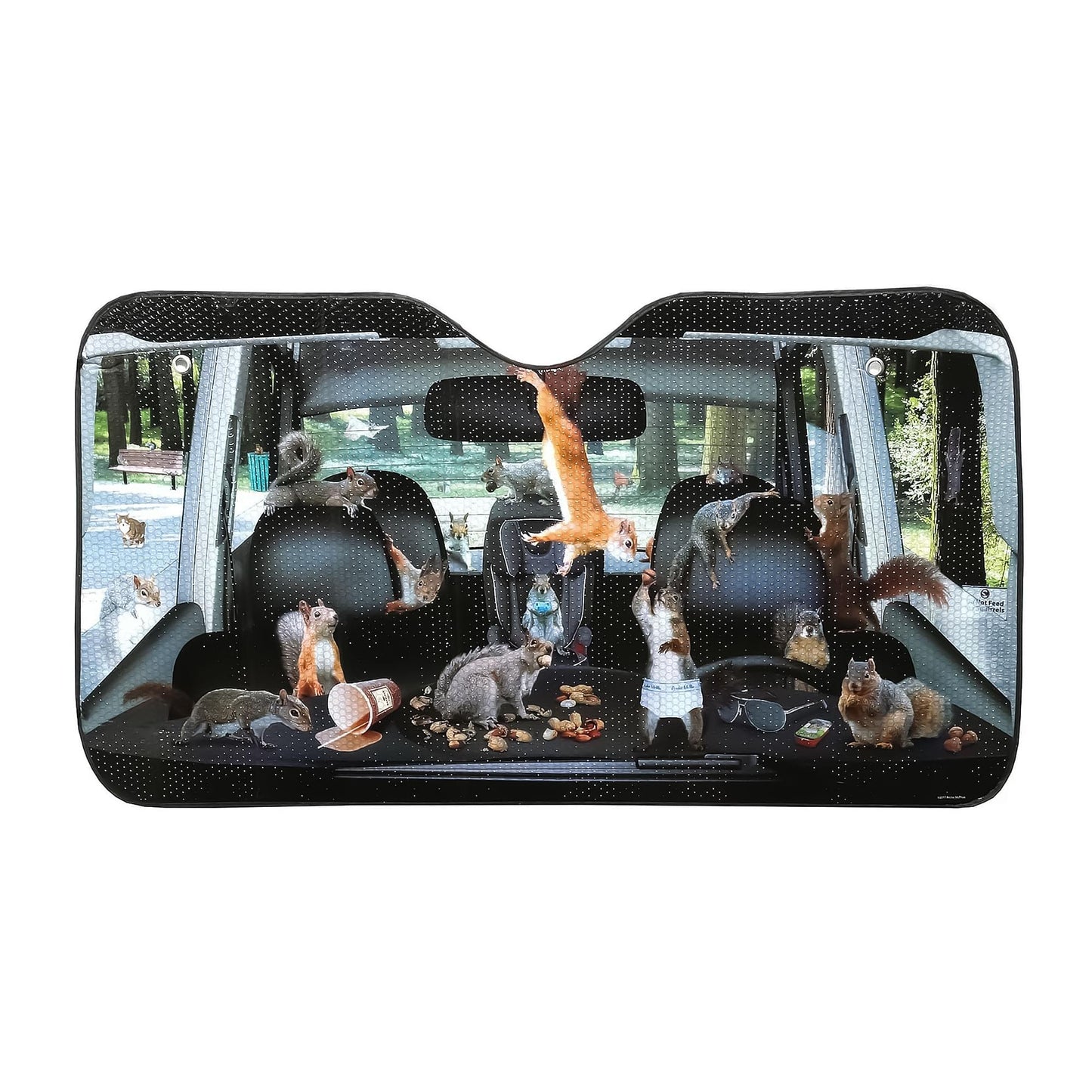 Car Full of Squirrels 50" x 27-1/2" Auto Sunshade