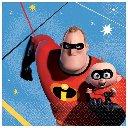 Disney/Pixar Incredibles 2 5" Beverage Napkins, 16-Pack