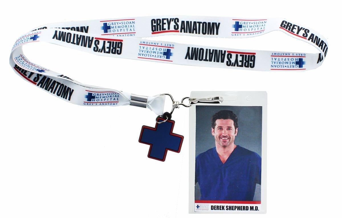 Greys Anatomy Derek Shepherd Lanyard w/ Charm