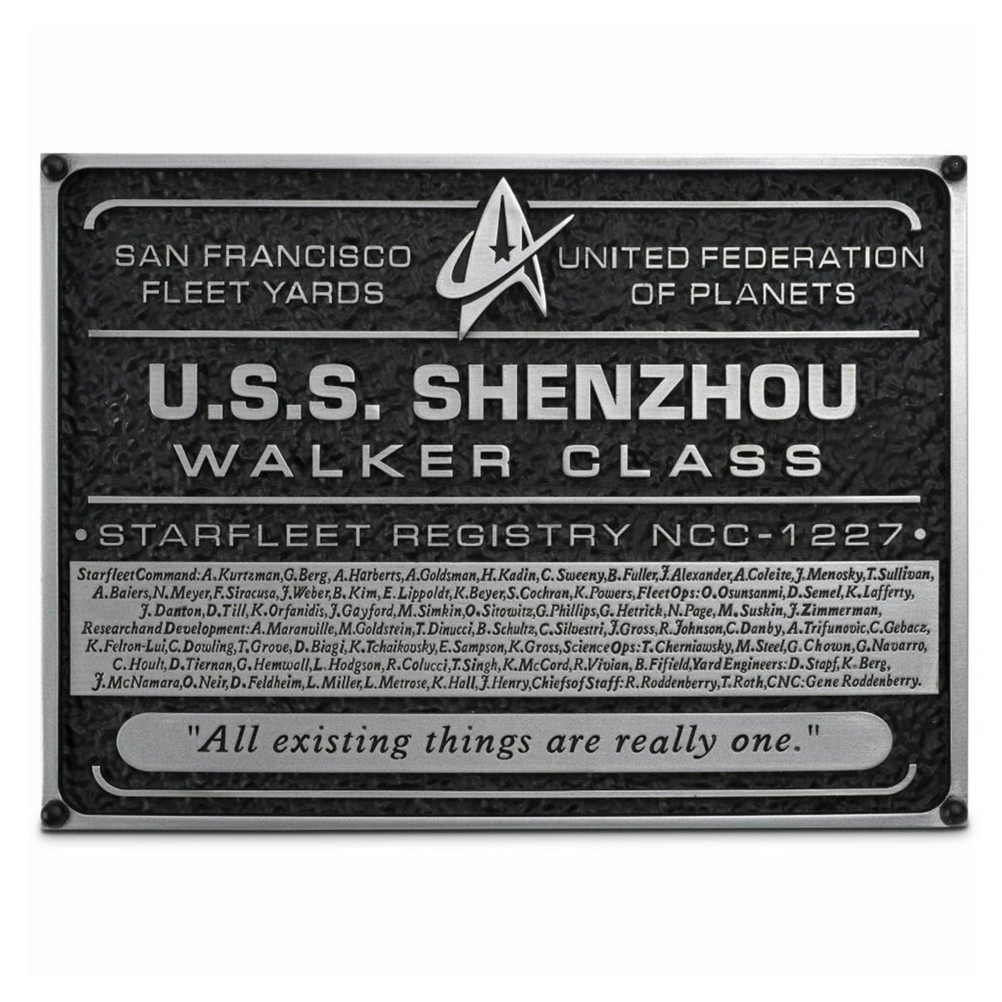 Eaglemoss Star Trek Discovery Shenzhou NC-1227 Dedication Plaque Replica