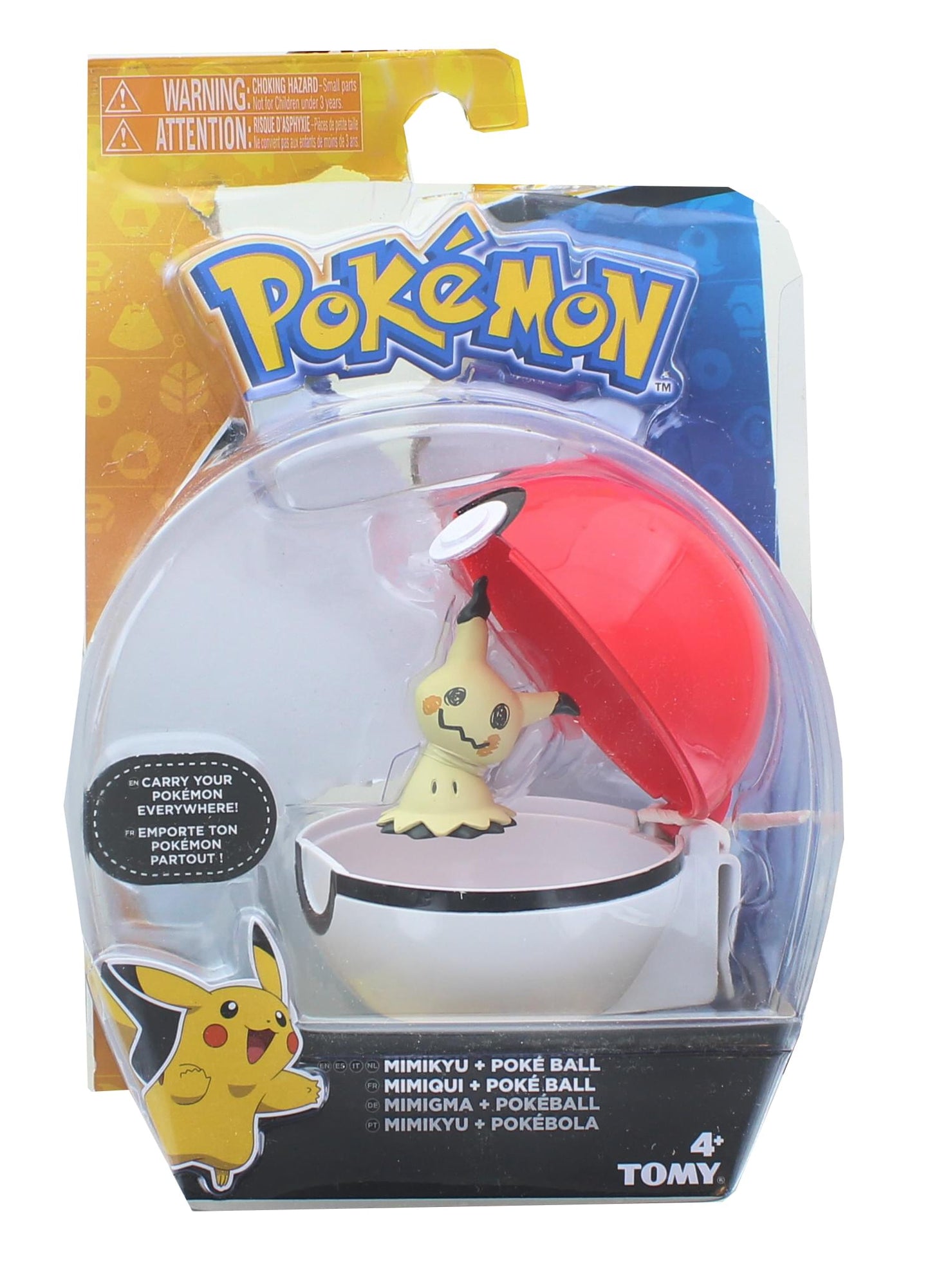 Pokemon Clip and Carry Poke Ball | 2 Inch Mimikyu and Poke Ball