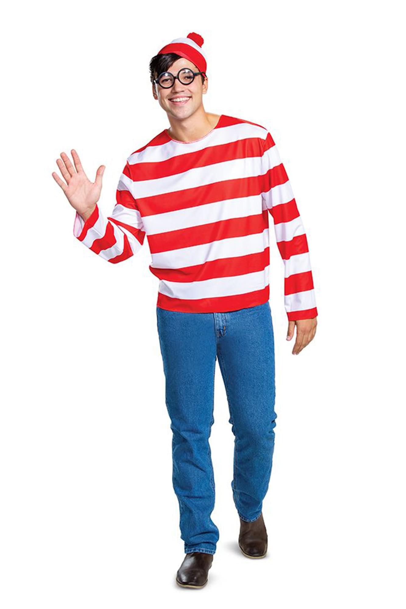 Where's Waldo? Waldo Classic Adult Costume | Large/ X-Large (42-46)
