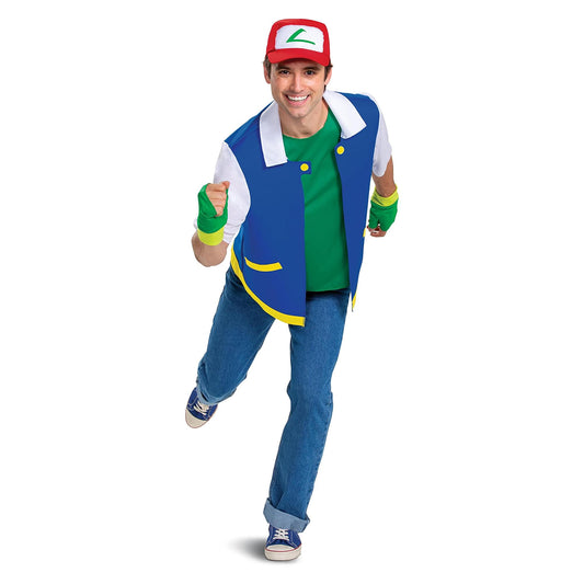 Pokemon Ash Ketchum Classic Adutl Costume | Small/Medium