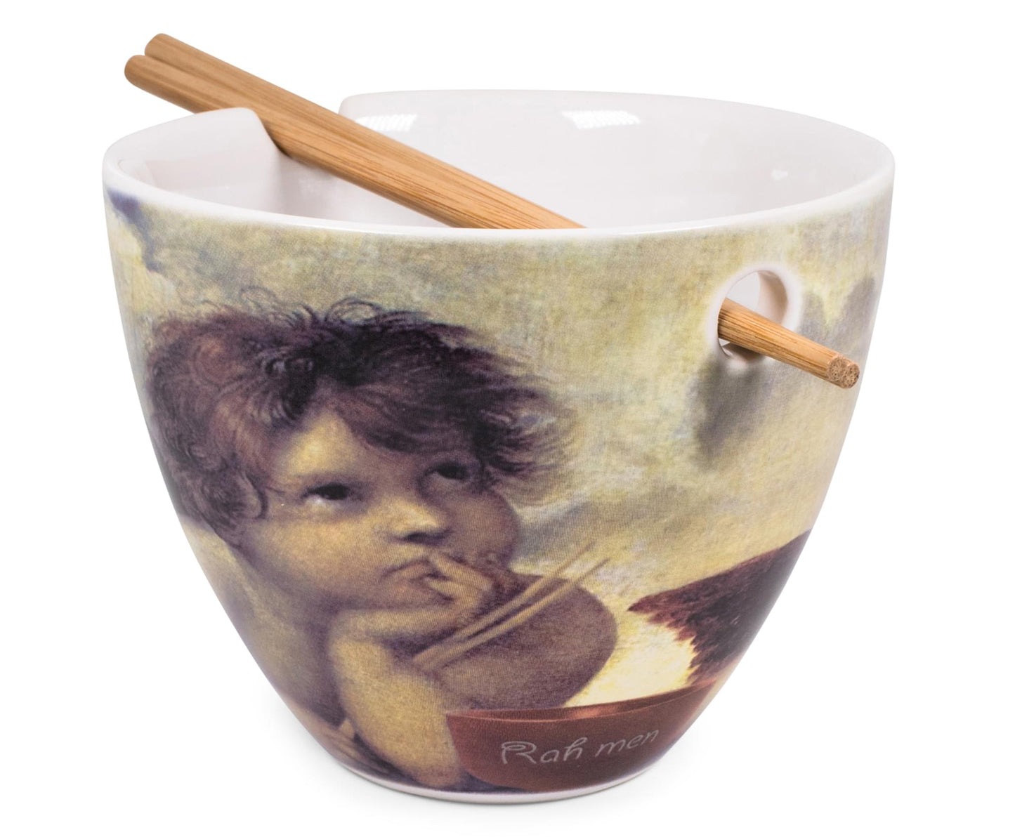 Bowl Bop Cherub Fine Art Japanese Dinner Set | 16-Ounce Ramen Bowl, Chopsticks