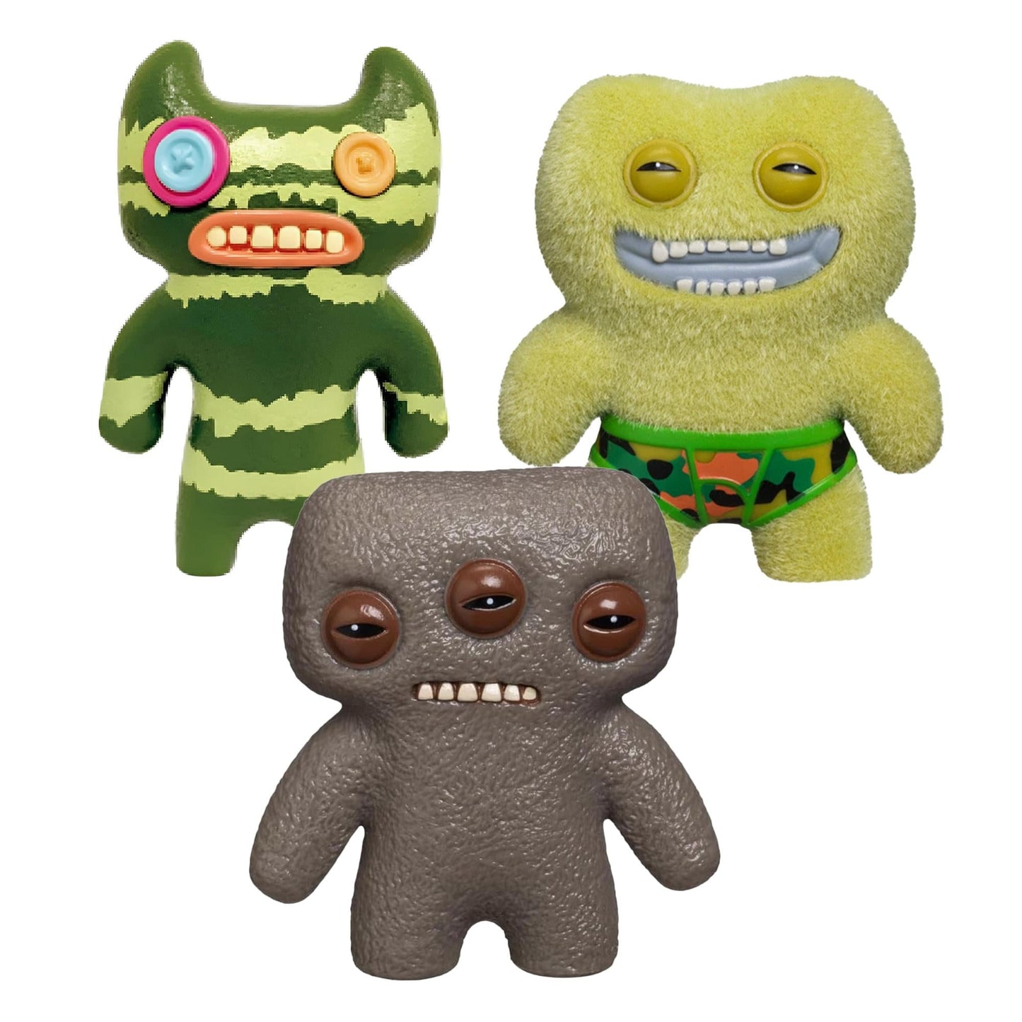 Fuggler 2.5 Inch Figure 3-Pack | Striped Green, Gray, Green