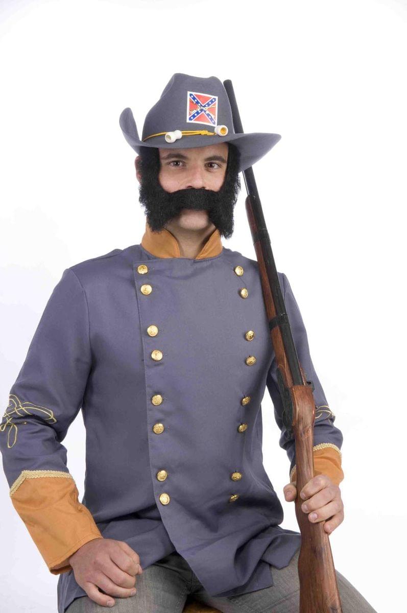 Black Mutton Chops Costume Sideburns And Mustache One Size