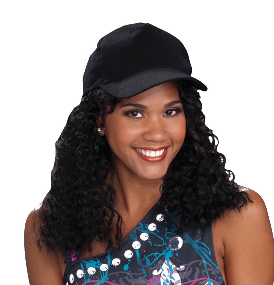 Hip Hop Rapper Home Girl Long Hair/Hat Adult Costume Wig