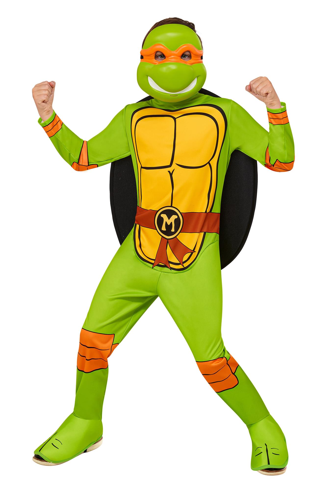 TMNT Michelangelo Boy's Costume Jumpsuit and Mask | Large