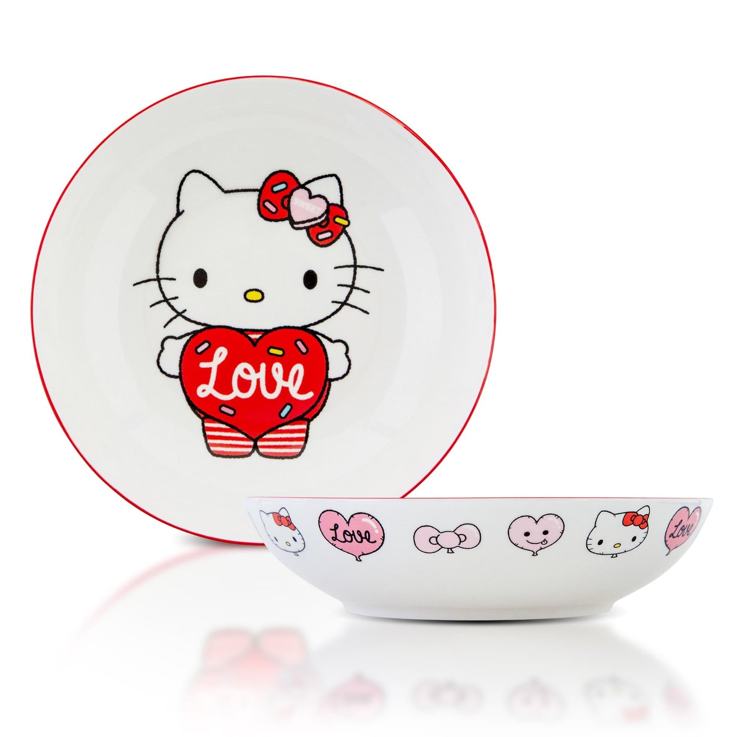 Sanrio Hello Kitty "Love" 9-Inch Ceramic Coupe Dinner Bowl