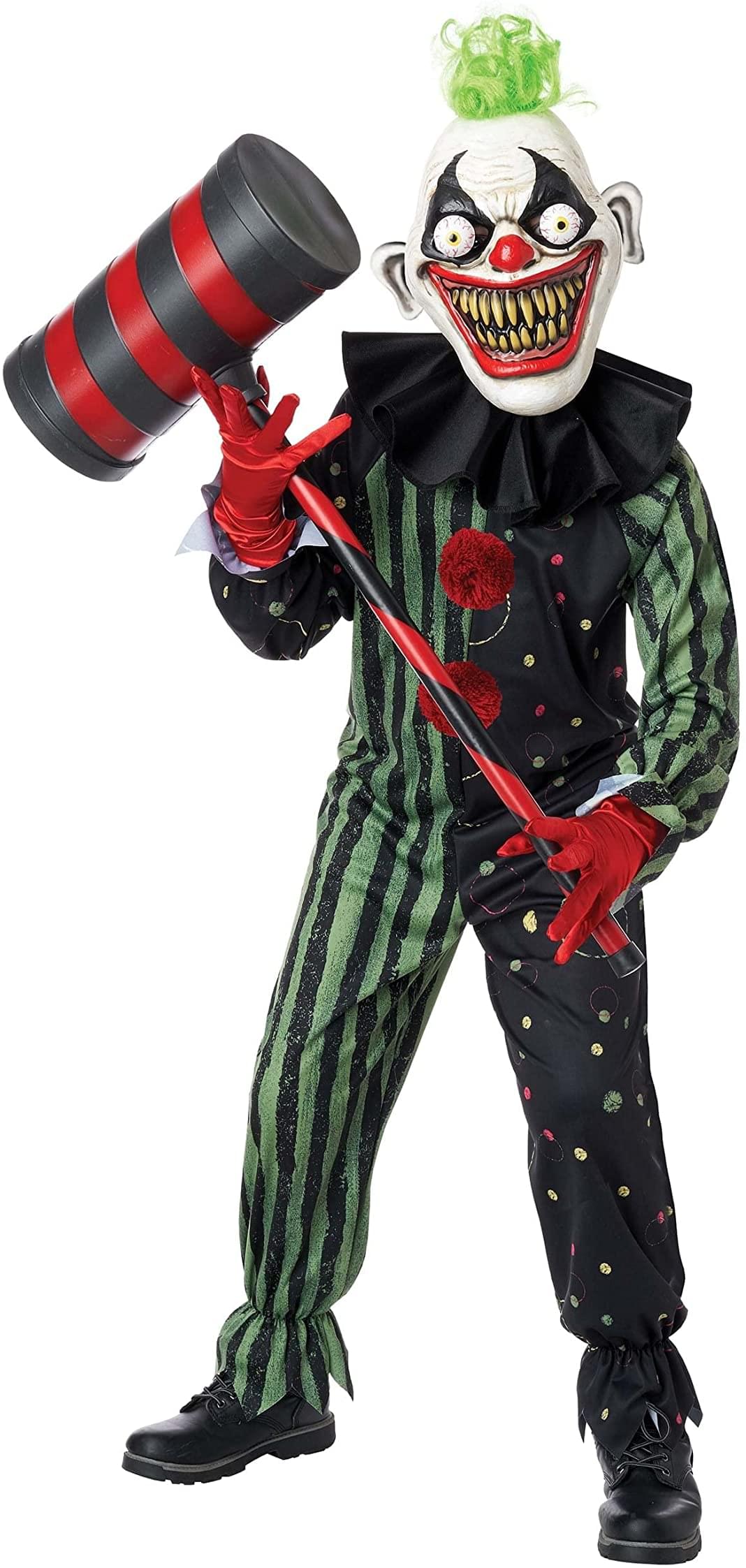 Crazy Eyed Clown Child Costume | Large