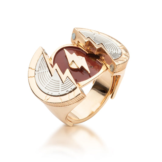 DC The Flash Movie Costume Ring Brass Replica With Slide-Open Function | Size 11