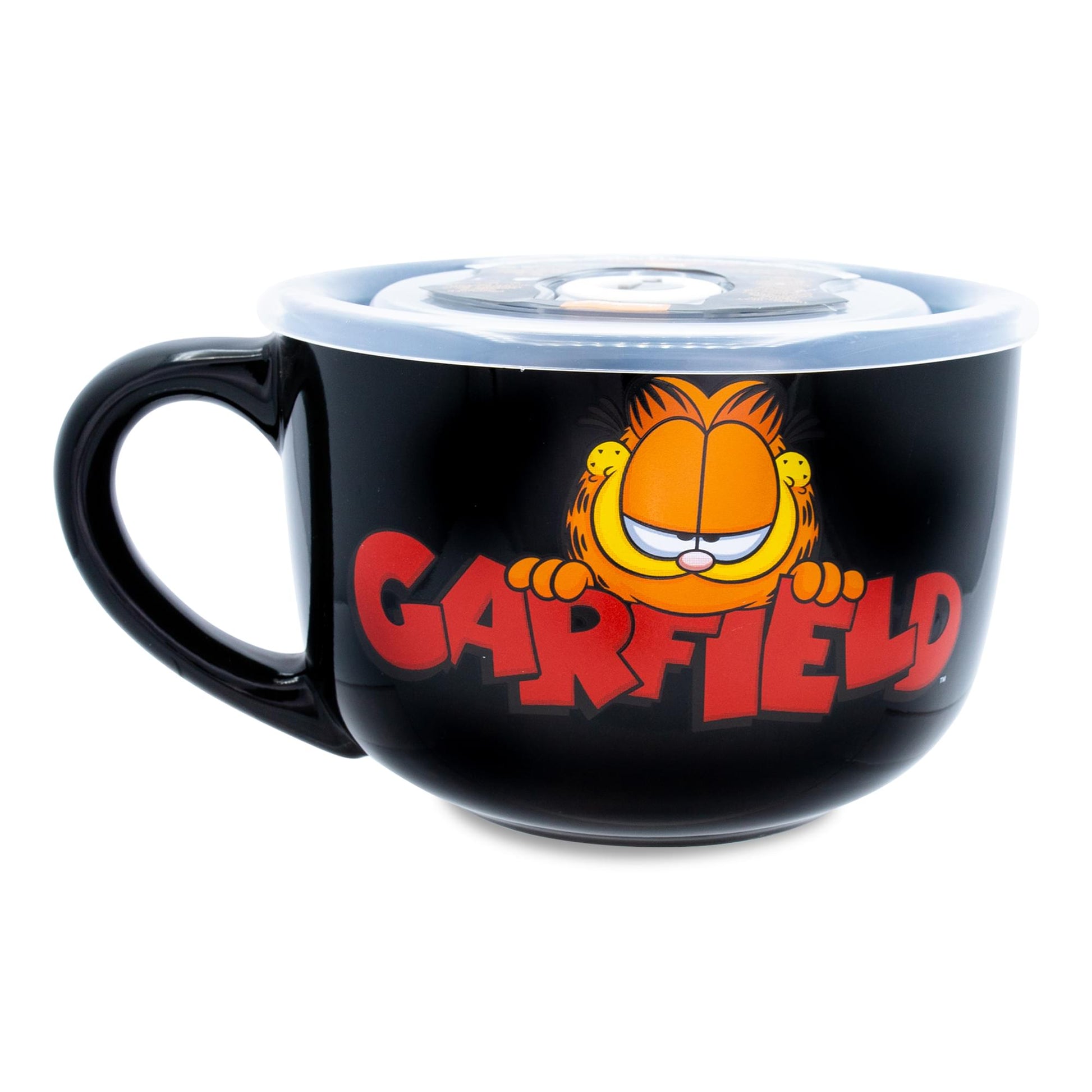 Garfield Ceramic Soup Mug With Vented Lid | Holds 24 Ounces