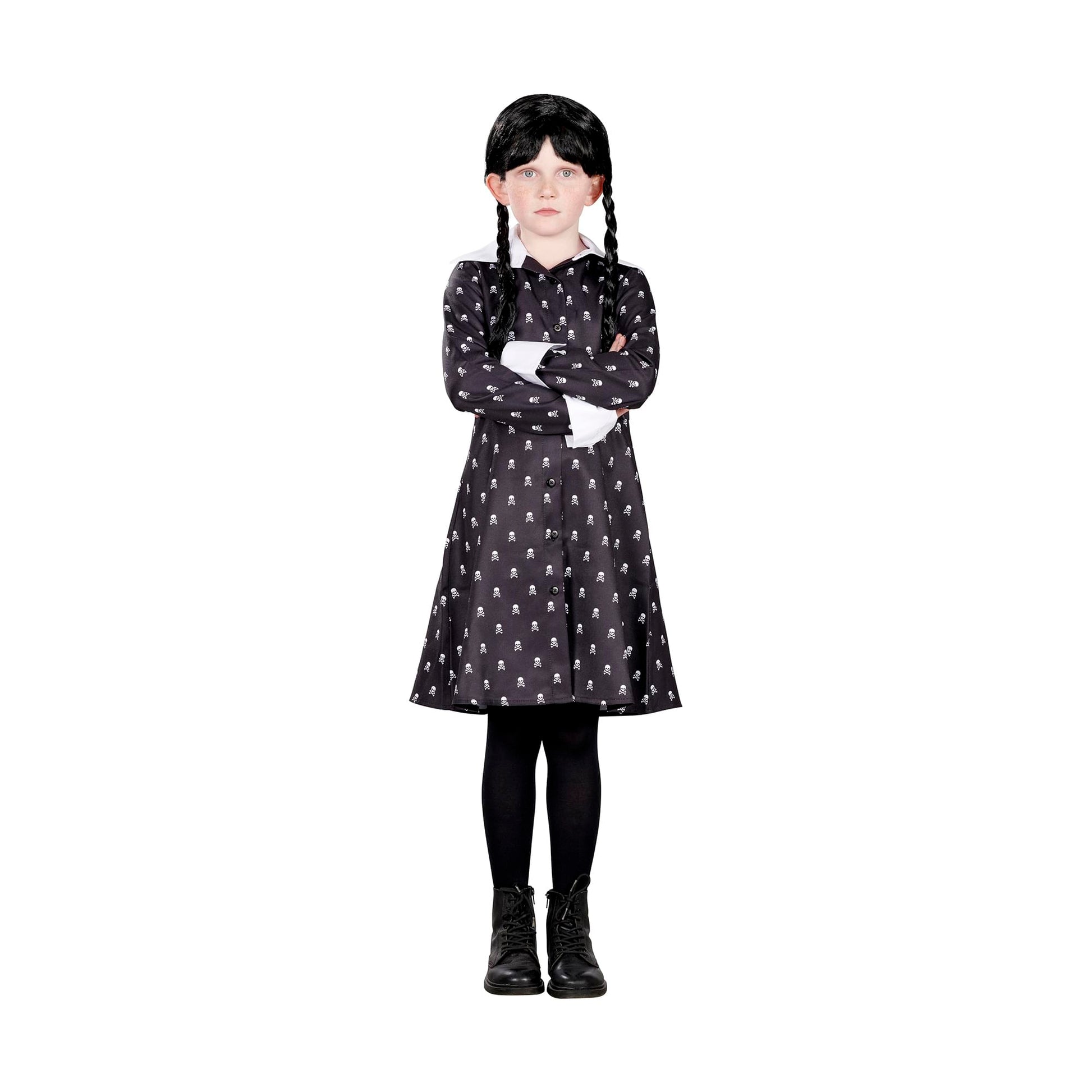 Gothic Girl Skull Dress Child Costume | Large