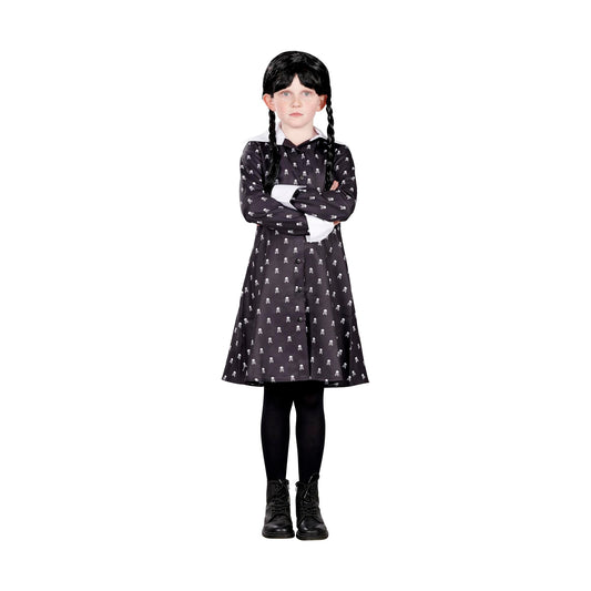 Gothic Girl Skull Dress Child Costume | Large