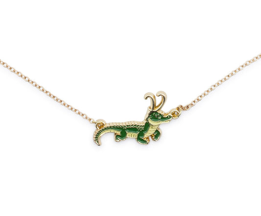 Marvel Studios Loki Alligator Pendant Necklace with Gold Chain