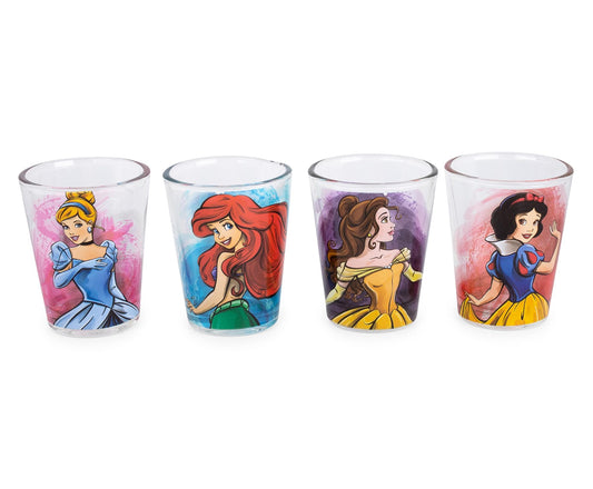 Disney Princess Portraits 2-Ounce Mini Shot Glasses | Set of 4