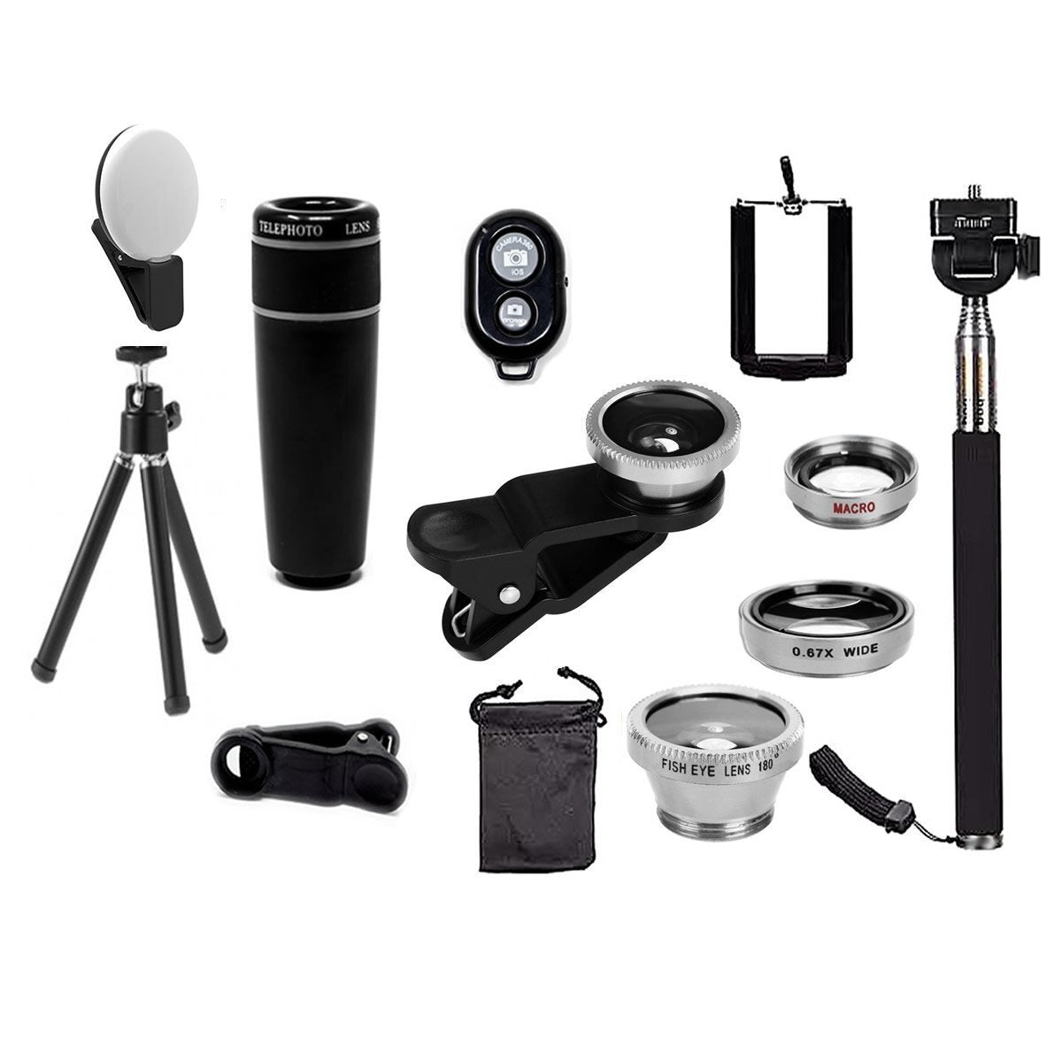 Color: SILVER - 11 in 1 Smartphone Camera Lens Kit