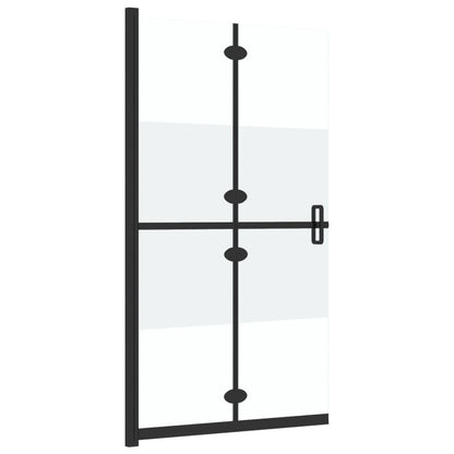 Foldable Walk-in Shower Wall Half Frosted ESG Glass 31.5"x74.8"