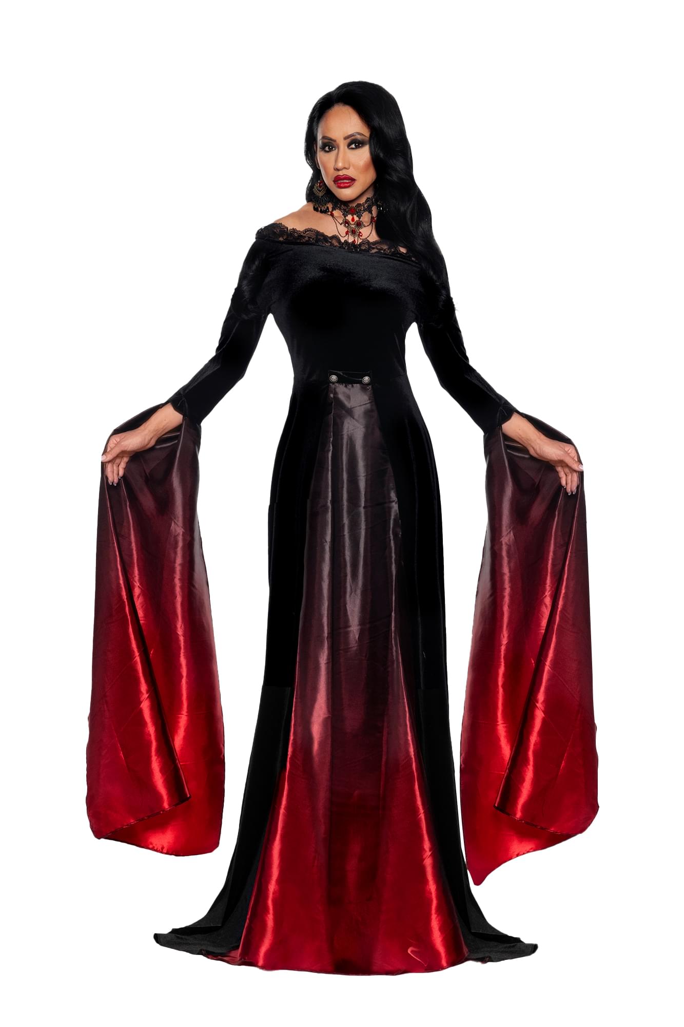 Elegant Vampire Dress Adult Costume | Medium