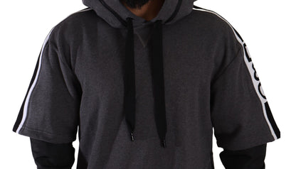 Gray Black Cotton Hooded #DGMILLENNIALS Sweater