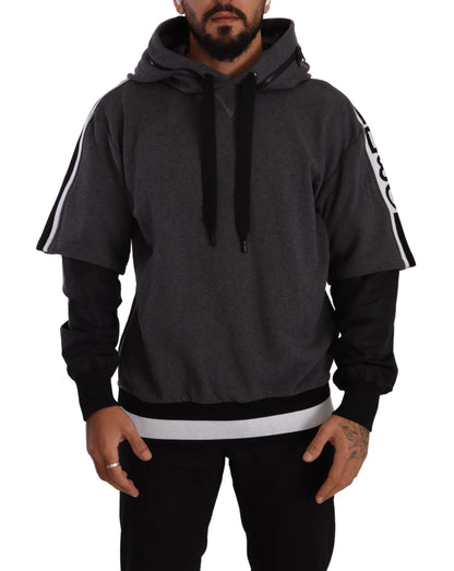 Gray Black Cotton Hooded #DGMILLENNIALS Sweater