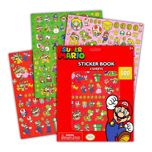 Super Mario 6 Sheet Sticker Pad | 500+ Stickers