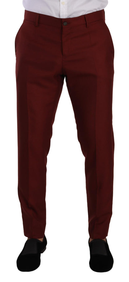 Red Cashmere Silk Dress Men Trouser Pants