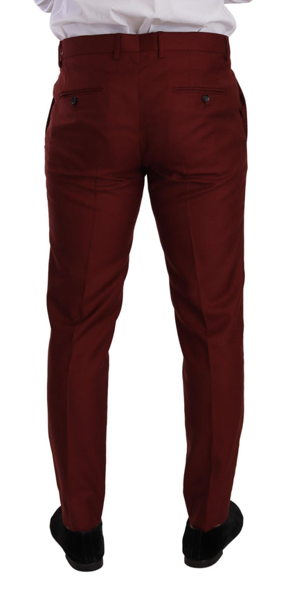 Red Cashmere Silk Dress Men Trouser Pants
