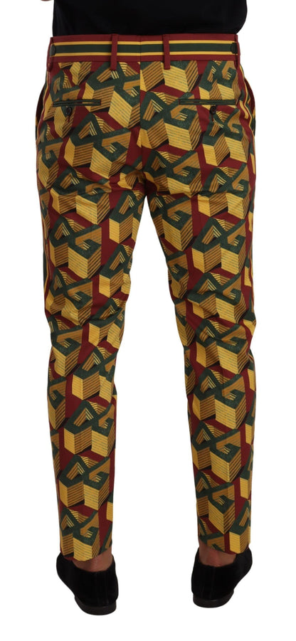 Multicolor Logo Mania Cotton Tapered Trouser Pants