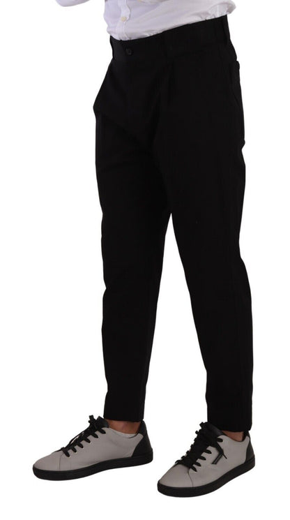 Black Cotton Stretch Chinos Trouser Jeans