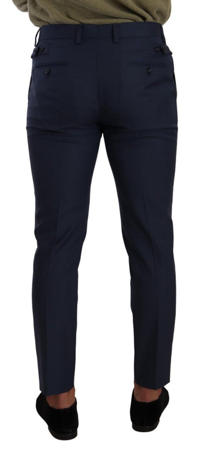 Dark Blue Wool Skinny Formal Dress Pants