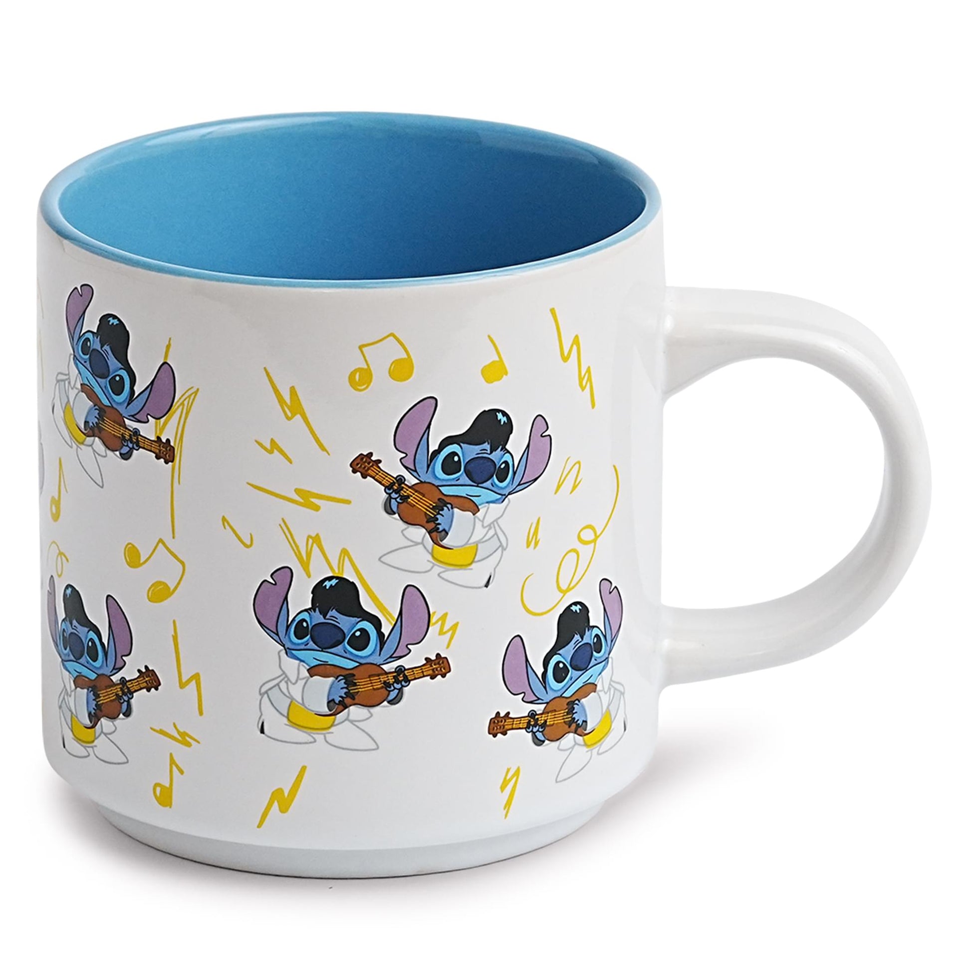Disney Lilo & Stitch Elvis Playing Ukulele Ceramic Mug | Holds 13 Ounces