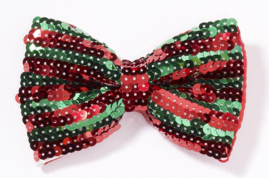 Christmas Sequin Costume Bow Tie: Red & Green One Size Fits Most
