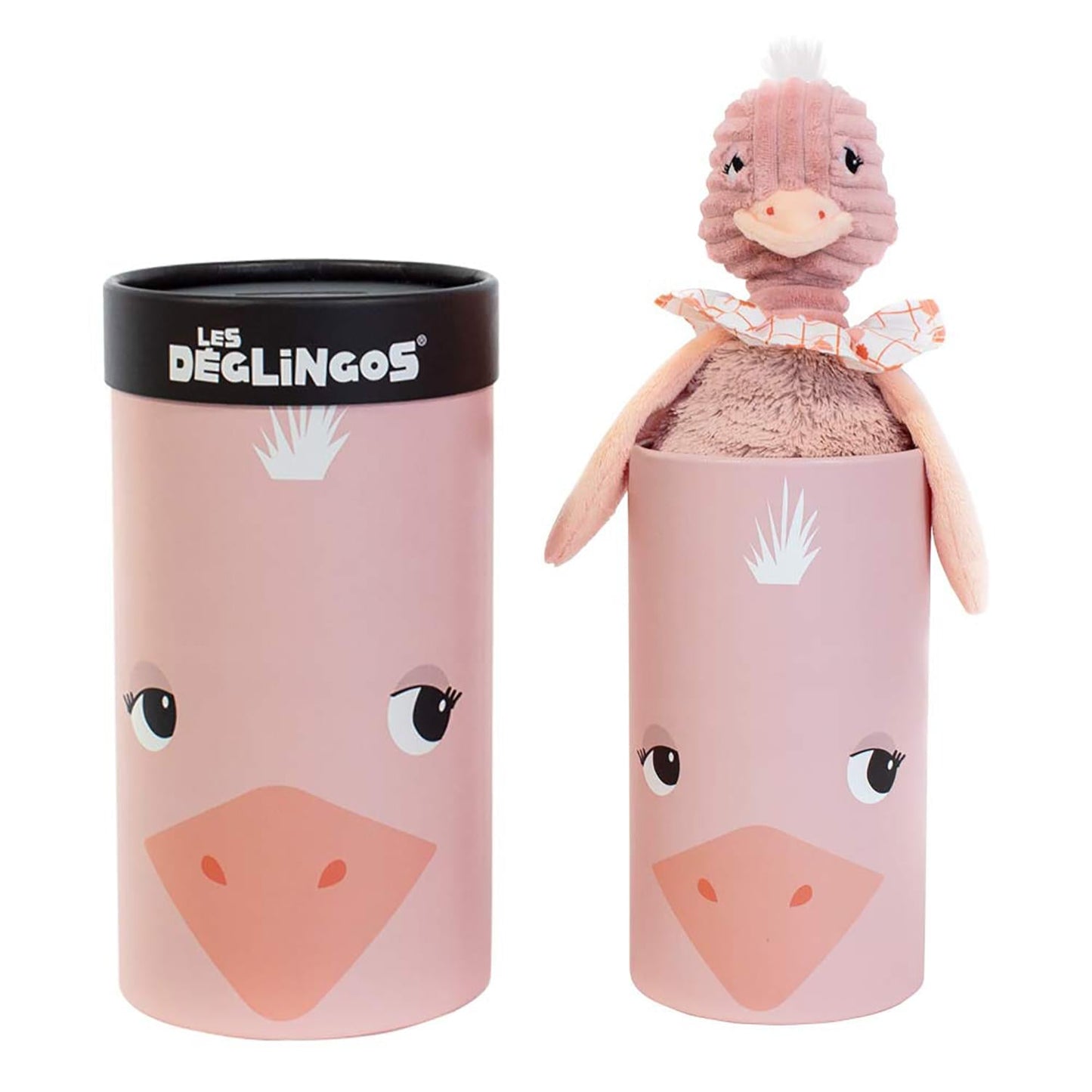 Les Deglingos Big Simply Plush Animal In Tube | Pomelos the Ostrich