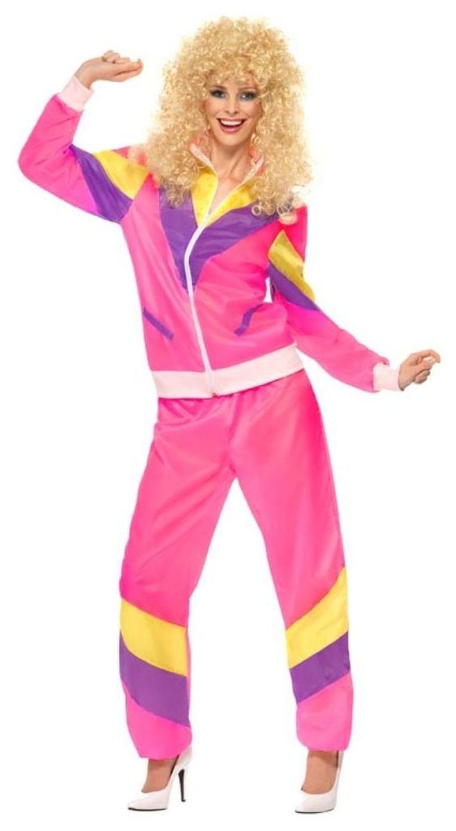 80's Height of Fashion Shell Suit Pink Costume Small