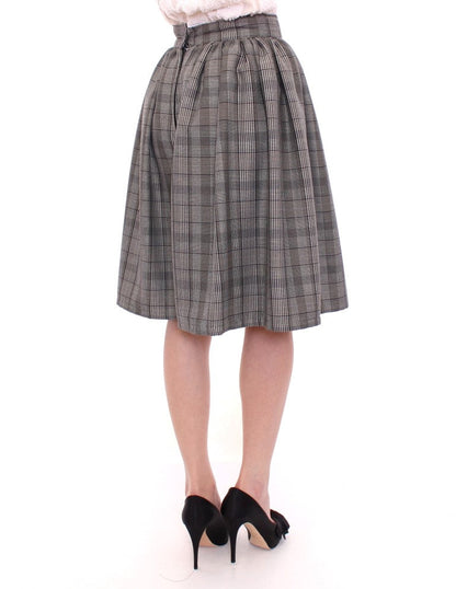 Gray Checkered Wool Shorts Skirt