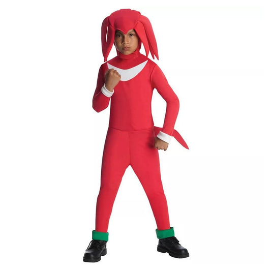 Sonic The Hedgehog Knuckles Jumpsuit & Mask Costume Child Large 12-14