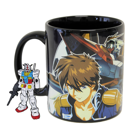 Gundam Wing Pilot 11oz Coffee Mug with Enamel Pin