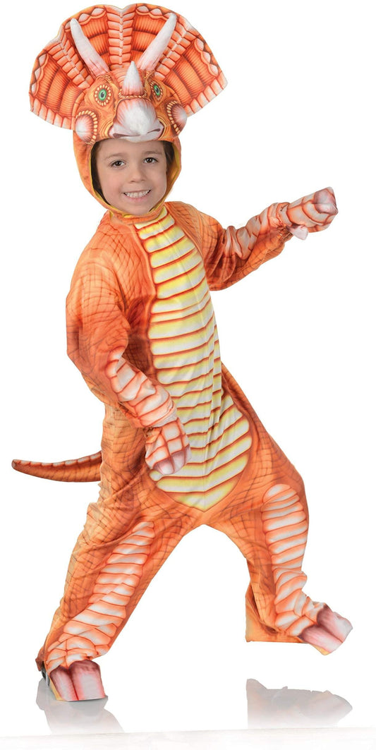 Orange T-Rex Printed Child Costume | Medium