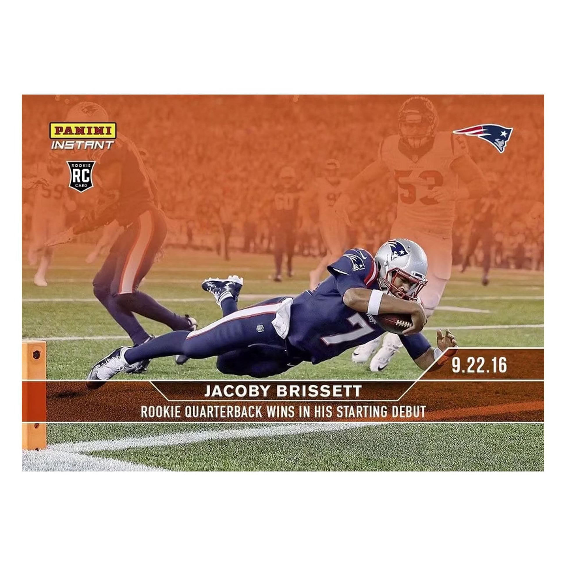 NFL New England Patriots Jacoby Brissett #51 2016 Panini Instant Base Card