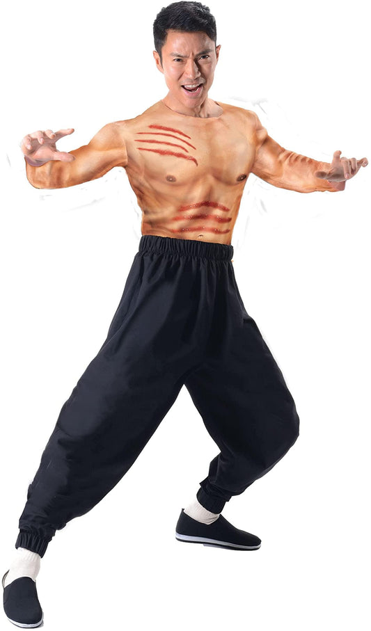 Bruce Lee Muscle Shirt With Cuts Adult Costume | SM/MD