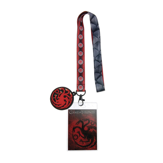 Game of Thrones House Targaryen Lanyard w/ PVC Charm