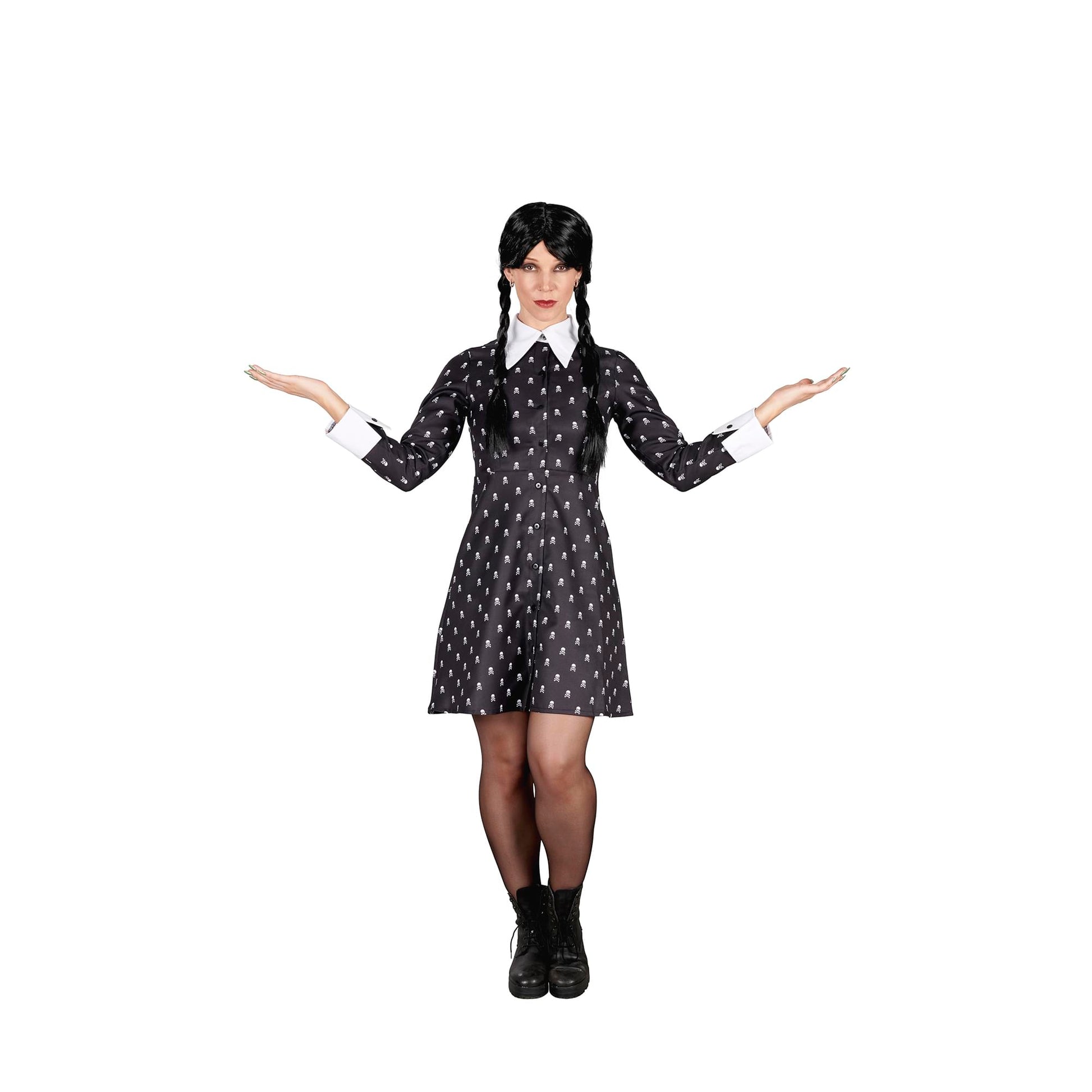 Gothic Girl Skull Dress Adult Costume | X-Large