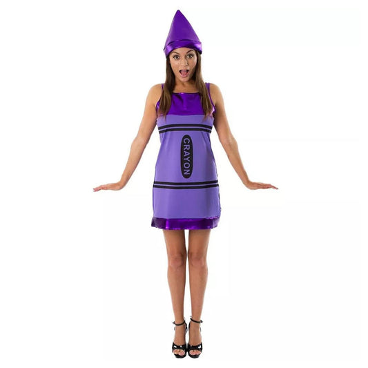 Women's Purple Crayon Costume Dress - X-Large