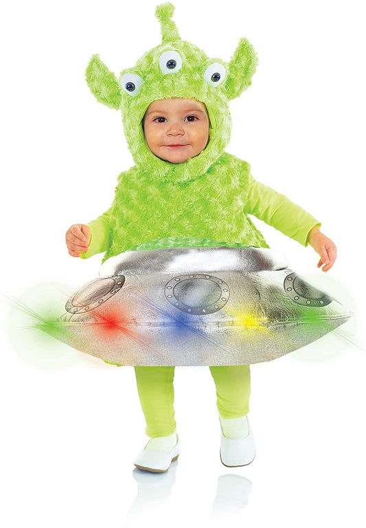 Light-Up Alien UFO Plush Belly Babies Toddler Costume | Medium (18-24 Months)