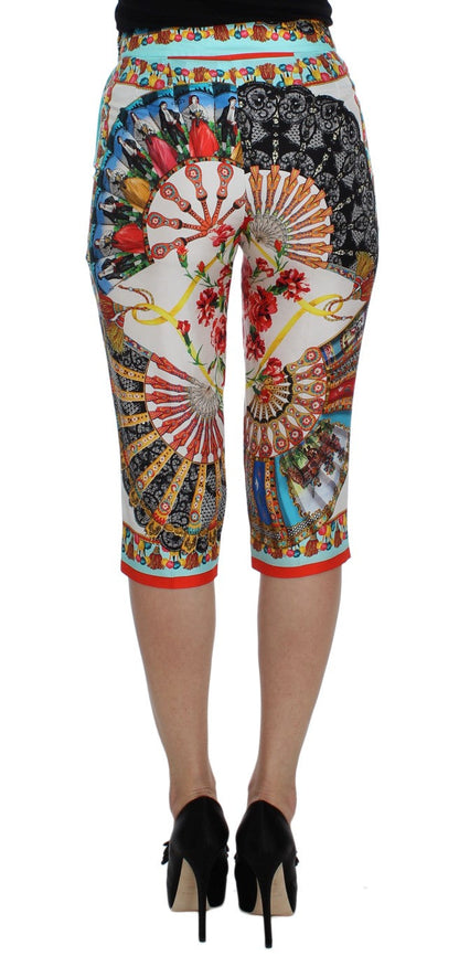 Multicolor Majolica Sicily Silk Pants